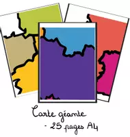 Aperçu - Affichage - Carte des régions de France géante à imprimer - Page 1