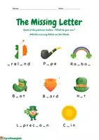 Vista previa - Hojas de trabajo - Missing letter: St Patrick! - página 2