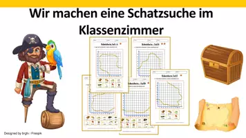 Vorschau - Arbeitsblätter - Koordinatensystem - Schatzsuche im Klassenzimmer - Deckblatt