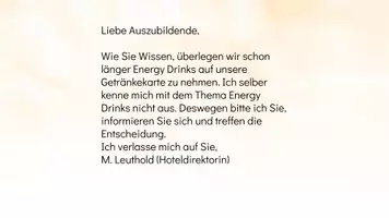 Vorschau - Stundenentwürfe - Energy Drinks Fachtheorie Berufsschule - Deckblatt