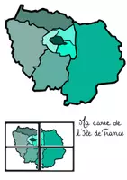 Aperçu - Affichage - Carte des départements de l'Ile de France géante - Page de couverture