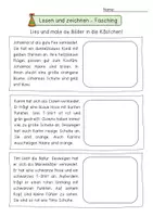 Vorschau - Arbeitsblätter - Lesen und zeichnen - Fasching FREEBIE - Seite 1