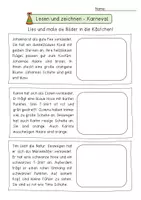 Vorschau - Arbeitsblätter - Lesen und zeichnen - Fasching FREEBIE - Seite 2