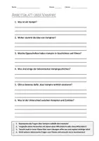 Vorschau - Arbeitsblätter - AB mit Fragen zum Thema "Vampire" + Lösungsblatt + Infografik - Deckblatt