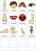 Vorschau - Arbeitsblätter - Wortschatz zum Thema Körper / Körperteile interaktiv üben - Seite 1