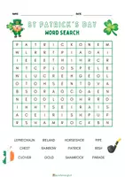 Vista previa - Hojas de trabajo - St. Patrick's Wordsearch! - página 2