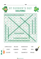 Vista previa - Hojas de trabajo - St. Patrick's Wordsearch! - página 3