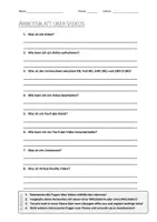 Vorschau - Arbeitsblätter - AB mit Fragen zum Thema "Videos" + Lösungsblatt - Deckblatt
