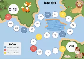 Vorschau - Spiele - Fabel-Brettspiel mit Aktionskarten - Deckblatt