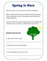 Vorschau - Arbeitsblätter - Englische Kurzgeschichten: Spring and Easter Short Stories - Seite 1