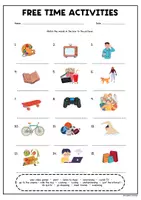 Vorschau - Arbeitsblätter - Free Time Activities Worksheet | Vocabulary | 5./6. Klasse - Seite 1