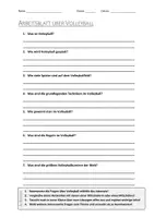 Vorschau - Arbeitsblätter - AB mit Fragen zum Thema "Volleyball" + Lösungsblatt + Mindmap + Infografik - Deckblatt
