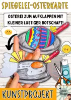 Vorschau - Mal- und Bastelvorlagen - MEGA witzige Oster-Grußkarte mit Spiegelei / Ostern Bastelvorlage - Deckblatt