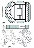 Vorschau - Mal- und Bastelvorlagen - Schönes VOGELHAUS basteln: Frühling Kunstprojekt - Seite 1