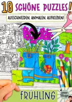Vorschau - Mal- und Bastelvorlagen - 10 tolle Frühling Puzzle-Ausmalbilder! - Deckblatt