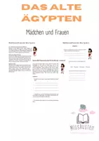 Vorschau - Arbeitsblätter - Das Alte Ägypten Mädchen und Frauen mit Rollenspiel - Deckblatt