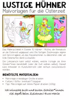 Vorschau - Mal- und Bastelvorlagen - Ostern – Lustige Hühner ausmalen | 10 Malvorlagen und Fensterbilder 3.–4. Klasse - Seite 1