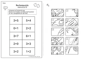 Vorschau - Stationenlernen - Rechenpuzzle zur Addition im ZR 20 mit Lösung - Seite 2
