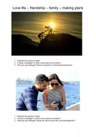 Vorschau - Bildkarten - Picture description Love Family Friendship Making Plans - Deckblatt