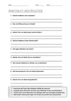 Vorschau - Arbeitsblätter - AB mit Fragen zum Thema "Waldtiere" + Lösungsblatt + Infografik - Deckblatt