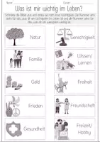 Vorschau - Arbeitsblätter - Was ist mir wichtig im Leben? - Seite 1