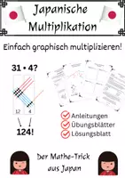 Vorschau - Arbeitsblätter - Japanische Multiplikation - multiplizieren ohne Taschenrechner - Deckblatt