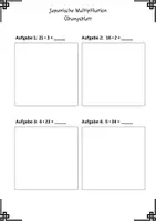 Vorschau - Arbeitsblätter - Japanische Multiplikation - multiplizieren ohne Taschenrechner - Seite 3