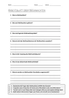 Vorschau - Arbeitsblätter - AB mit Fragen zum Thema "Weihnachten" + Lösungsblatt + Infografik - Deckblatt