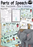 Vorschau - Arbeitsblätter - Parts of Speech - Poster, Arbeitsblätter und Fächer / Materialpaket - Deckblatt