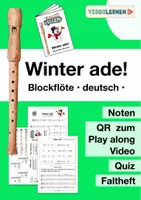 Vorschau - Arbeitsblätter - Musik 🎶 Winter ade Puzzle Faltheft Noten Griffe für Blockflöte Playalong - Deckblatt