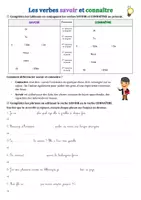Aperçu - Feuilles d'exercices - Conjugaison : Exercices sur les verbes ‘savoir’ et ‘connaître’ - Page de couverture