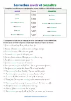 Aperçu - Feuilles d'exercices - Conjugaison : Exercices sur les verbes ‘savoir’ et ‘connaître’ - Page 2