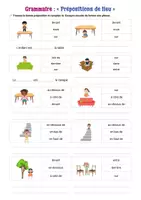 Aperçu - Feuilles d'exercices - Exercice de grammaire : Les prépositions (niveau A1, CP, CE1) - Page 3