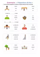 Aperçu - Feuilles d'exercices - Exercice de grammaire : Les prépositions (niveau A1, CP, CE1) - Page de couverture