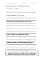 Vorschau - Arbeitsblätter - AB mit Fragen zum Thema "Westliche Welt" + Lösungsblatt - Deckblatt
