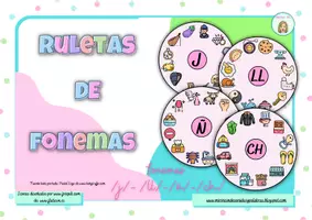Vista previa - Juegos / Gamificación - Ruletas de fonemas /j-ll-ñ-ch/ - Portada