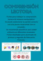Vista previa - Refuerzo / NEE / Materiales de apoyo - Comprensión lectora manipulativa - Portada