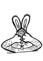 Vorschau - Mal- und Bastelvorlagen - Funny Bunnies 2. — witzige Hasen mit dreieckige Kopf - Seite 1