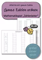 Vorschau - Spiele - Ganze Zahlen ordnen – Zahlenleiter (Mathematikspiel) - Deckblatt