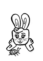 Vorschau - Mal- und Bastelvorlagen - Funny Bunnies 3. — witzige Hasen mit viereckigen Kopf - Seite 1