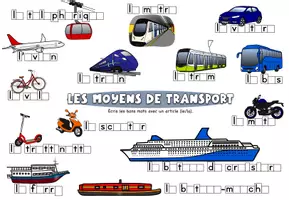 Vorschau - Arbeitsblätter - Wortschatzblatt FRZ - Moyens de transport (inkl. Präp. aller à/en) - Seite 2
