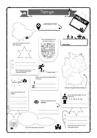 Vorschau - Mal- und Bastelvorlagen - Steckbrief Thüringen GL und Erdkunde - Deckblatt