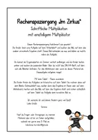Vorschau - Arbeitsblätter - Rechenspaziergang "Im Zirkus": Schriftliche Multiplikation mit einstelligem Multiplikator - Seite 1