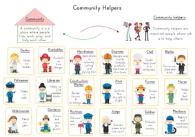 Aperçu - Feuilles d'exercices - Community Helpers: Games & Activities (match, count, maze, coloring pages) - Page 1