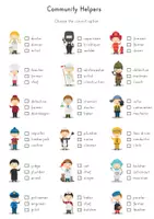 Aperçu - Feuilles d'exercices - Community Helpers: Games & Activities (match, count, maze, coloring pages) - Page 2