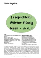 Vorschau - Arbeitsblätter - Leseproblem: Wörter flüssig lesen, ab Kl. 2 - Deckblatt