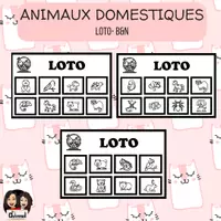 Vista previa - Juegos / Gamificación - ANIMAUX DOMESTIQUES - Loto B&N - Portada