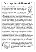 Vorschau - Aufgabenkarten - Lesetext - Aschermittwoch & Fastenzeit - Seite 1