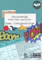Vorschau - Arbeitsblätter - Christentum: einen Comic gestalten (Bibelgeschichten) - Deckblatt