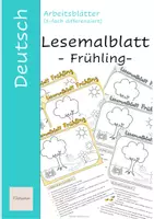 Vorschau - Arbeitsblätter - Lesemalblatt "Frühling" (3-fach differenziert) - Deckblatt